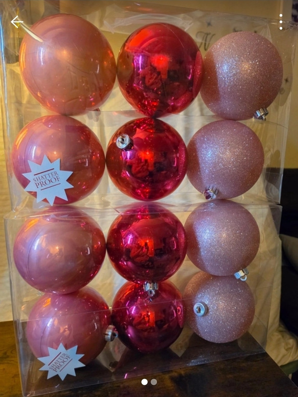Hobby Lobby Pink and Hot Pink Shatterproof Christmas Ornaments - 12-Pack